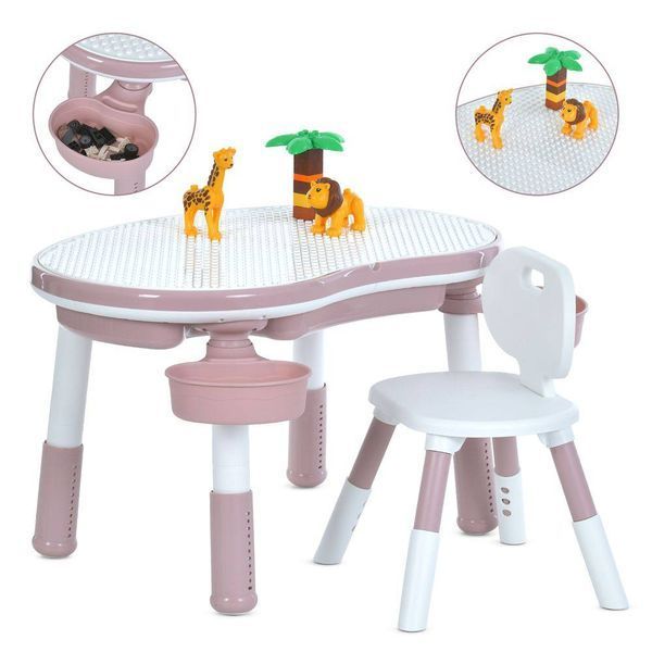 Дитячий столик зі стільчиком 2в1 Bambi Рожевий M6177-8 фото