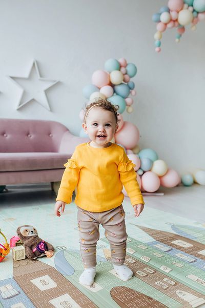 Дитячий двосторонній розвиваючий  складний термокилимок для повзання POPPET "Сплячі малюки та Чарівне місто", 150х180x1 см PP011-150 фото