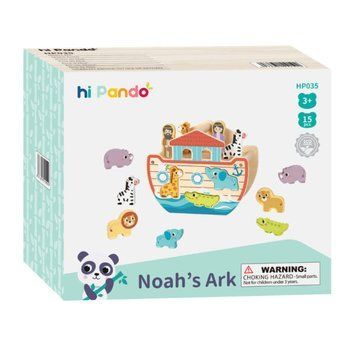 Деревянный игровой набор-сортер Hi Pando "Ноев ковчег" с фигурками животных HP035 фото