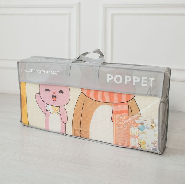 Дитячий двосторонній розвиваючий складний термокилимок для повзання POPPET "Звірята-близнята та Класики", 150х180x1 см PP034-150 фото