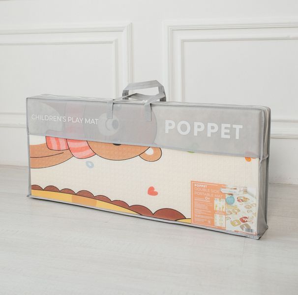Дитячий двосторонній розвиваючий складний термокилимок для повзання POPPET "Звірята-близнята та Класики", 200x180x1 см PP034-200 фото