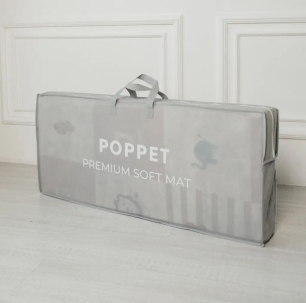 Дитячий двосторонній розвиваючий складний термокилимок для повзання POPPET  "Дорожній лабіринт та Космічні пригоди", 200х180x1 см PP039-200 фото