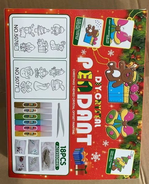 Детский творческий набор Magic Dough Новогодние Витражные Брелки со Стразами Санта 6 цветов 5076 фото