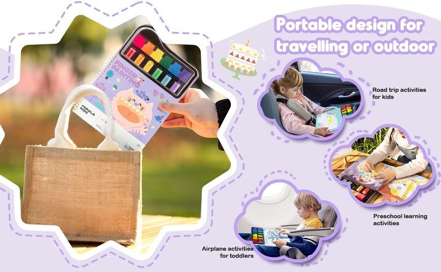 Набір для малювання пальцями Mirola "Finger Painting Activity Book" 50 сторінок MK95645 фото