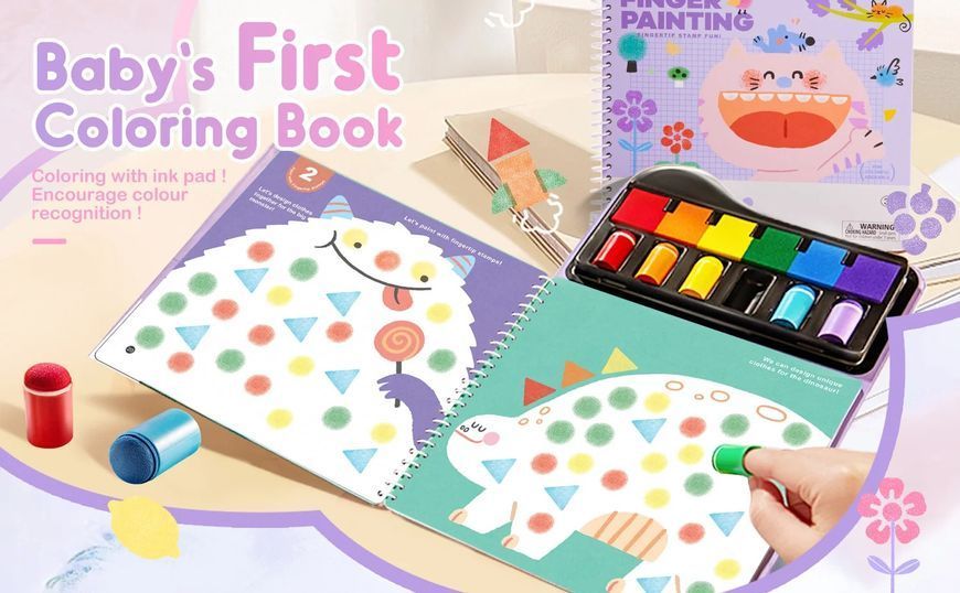 Набір для малювання пальцями Mirola "Finger Painting Activity Book" 50 сторінок MK95645 фото