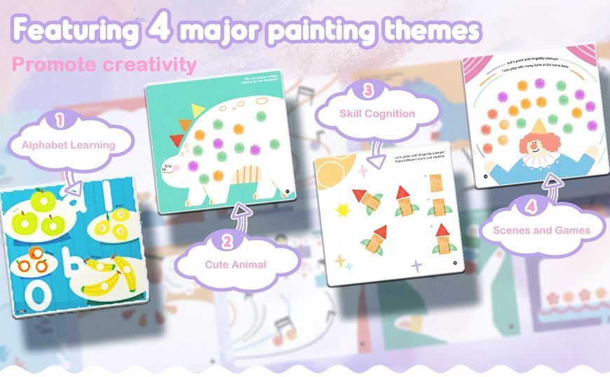 Набір для малювання пальцями Mirola "Finger Painting Activity Book" 50 сторінок MK95645 фото