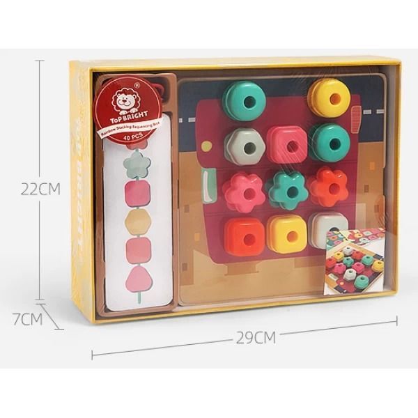 Деревянная развивающая мозаика-шнуровка Top Bright 40 деталей 120450 фото