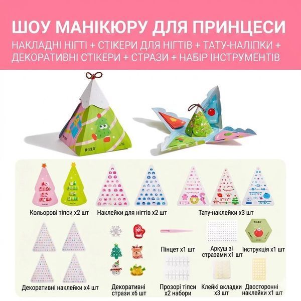 Дитячий подарунковий набір для манікюру та тату Jar Melo "Новорічна ялинка" JM77790 фото